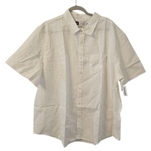 White Old Navy Men's Classic Fit Everyday Linen-Blend Blend Button Down Shirt